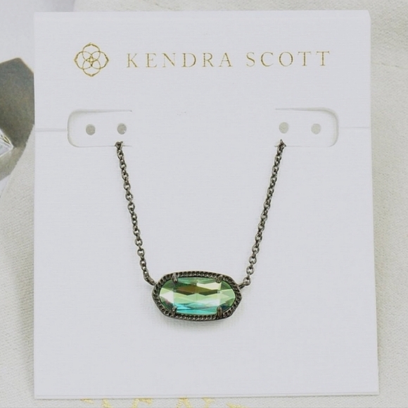 New Elisa Gunmetal Pendant Necklace in Grey Dichroic Glass - Picture 1 of 12